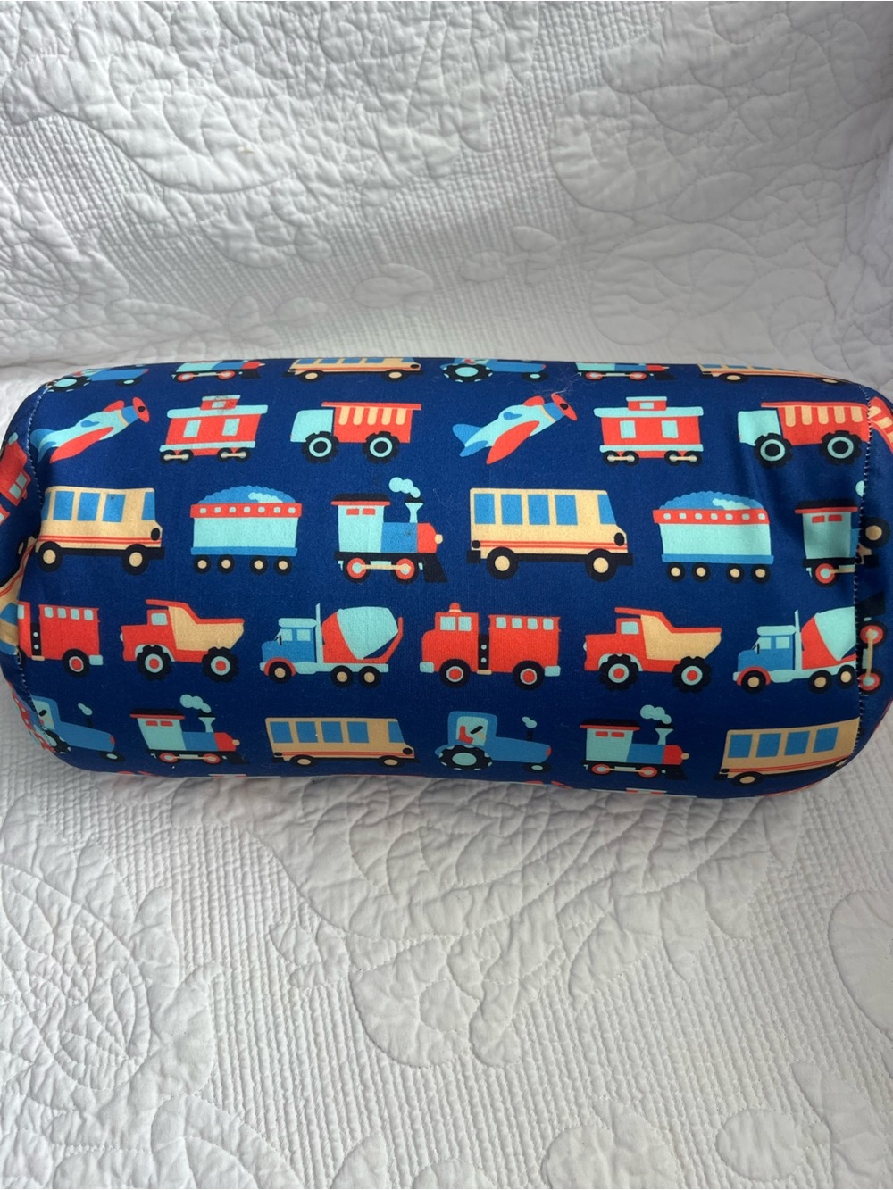 Comfort Bay Kids Squeeze Bead Bolster Pillow, Blue Vehicles Print 6.7 x 11.8